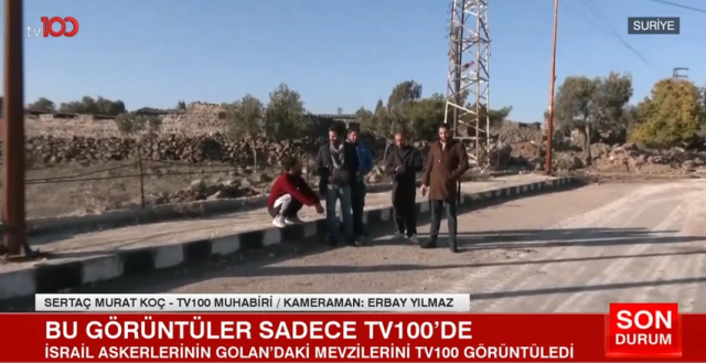 İsrail askerlerinin Golan'daki mevzileri ilk kez tv100 tarafından görüntülendi